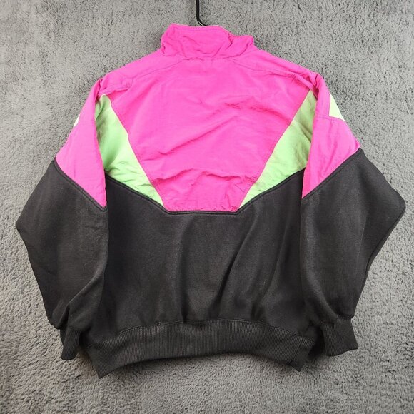 Vintage 90’s Women's Retro Neon Ski Jacket Pullover Medium Snap Zip Snowboard - Picture 2 of 11